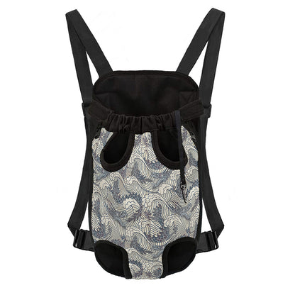 Chinese Sea Dragon Pattern Print Pet Carrier Backpack