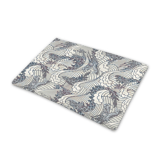Chinese Sea Dragon Pattern Print Pet Cooling Mat Cover