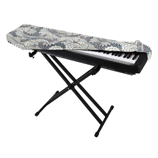 Chinese Sea Dragon Pattern Print Piano Keyboard Cover