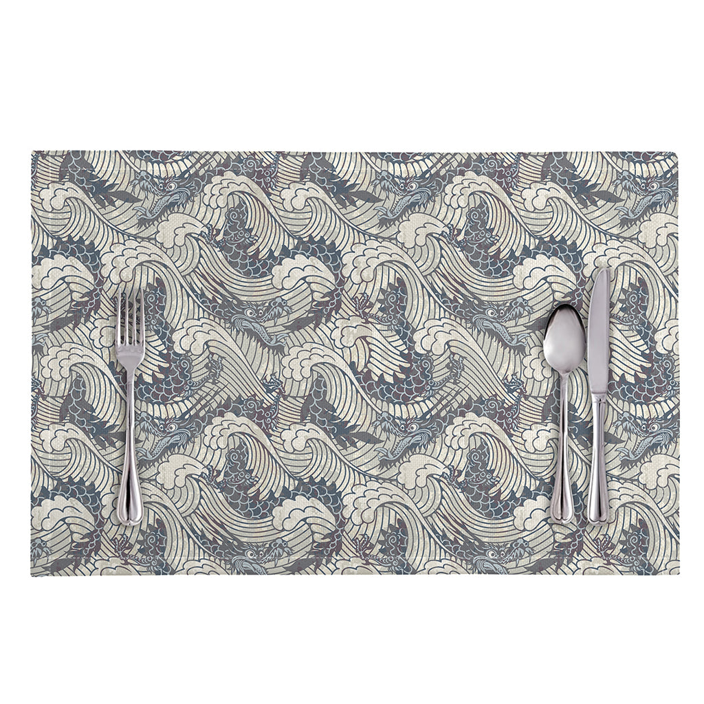 Chinese Sea Dragon Pattern Print Placemat