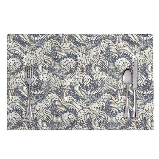 Chinese Sea Dragon Pattern Print Placemat