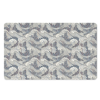 Chinese Sea Dragon Pattern Print Polyester Doormat