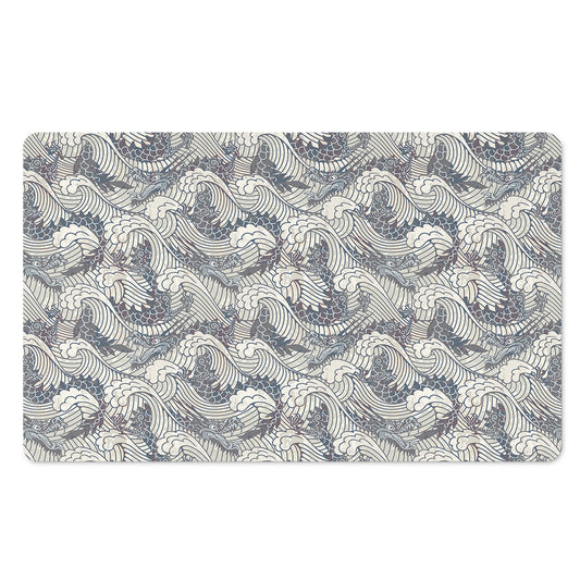 Chinese Sea Dragon Pattern Print Polyester Doormat