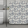 Chinese Sea Dragon Pattern Print Polyester Shower Curtain