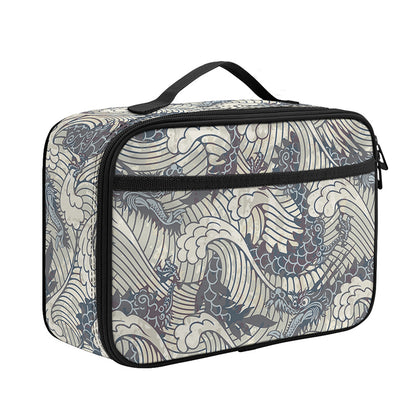 Chinese Sea Dragon Pattern Print Portable Lunch Bag