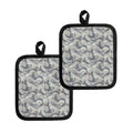 Chinese Sea Dragon Pattern Print Pot Holders