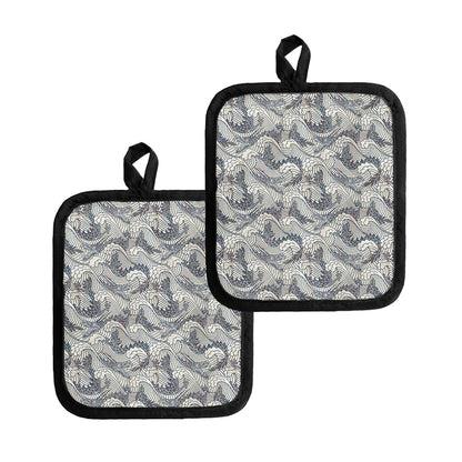 Chinese Sea Dragon Pattern Print Pot Holders