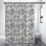 Chinese Sea Dragon Pattern Print Premium Shower Curtain