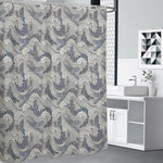 Chinese Sea Dragon Pattern Print Premium Shower Curtain