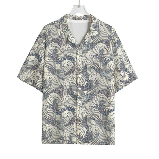 Chinese Sea Dragon Pattern Print Rayon Hawaiian Shirt