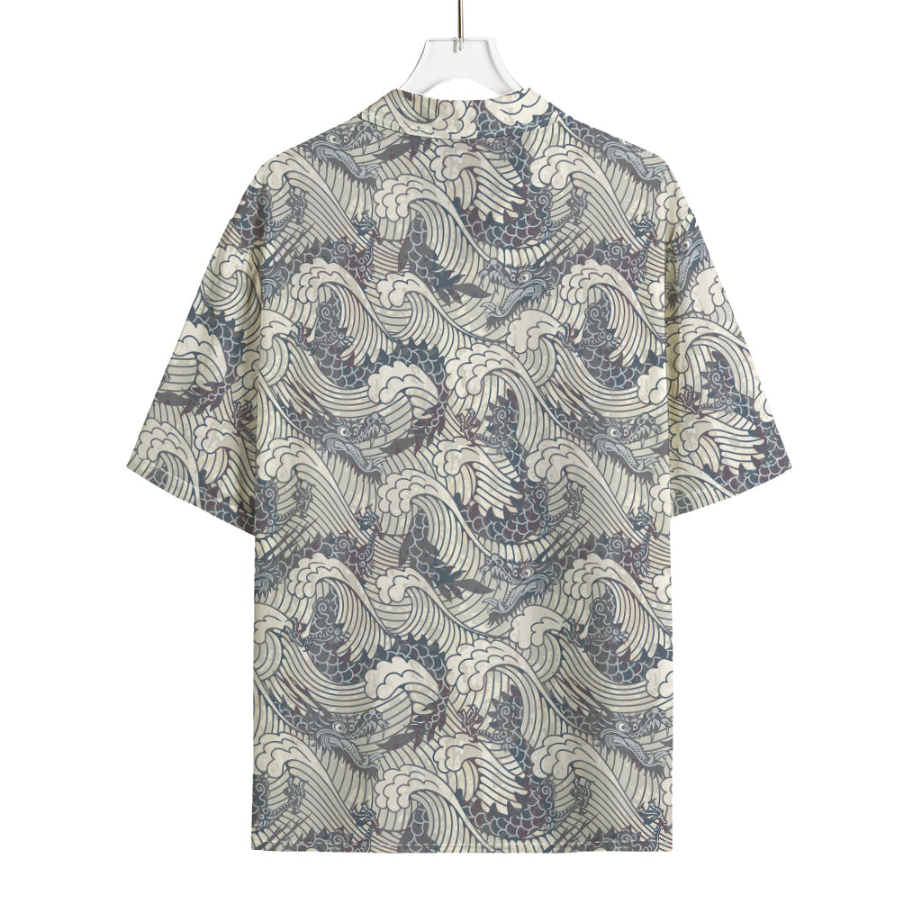 Chinese Sea Dragon Pattern Print Rayon Hawaiian Shirt