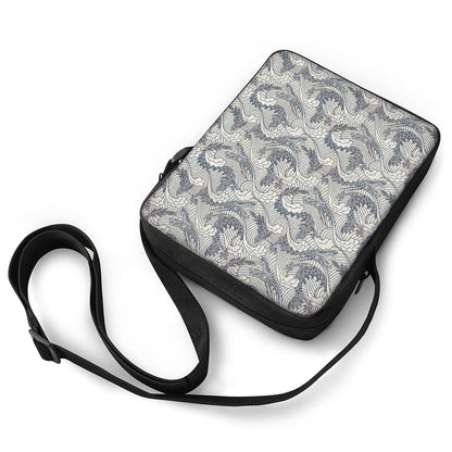 Chinese Sea Dragon Pattern Print Rectangular Crossbody Bag