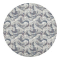Chinese Sea Dragon Pattern Print Round Blanket