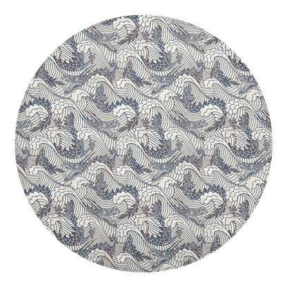 Chinese Sea Dragon Pattern Print Round Blanket