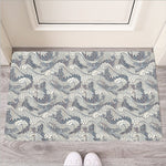 Chinese Sea Dragon Pattern Print Rubber Doormat