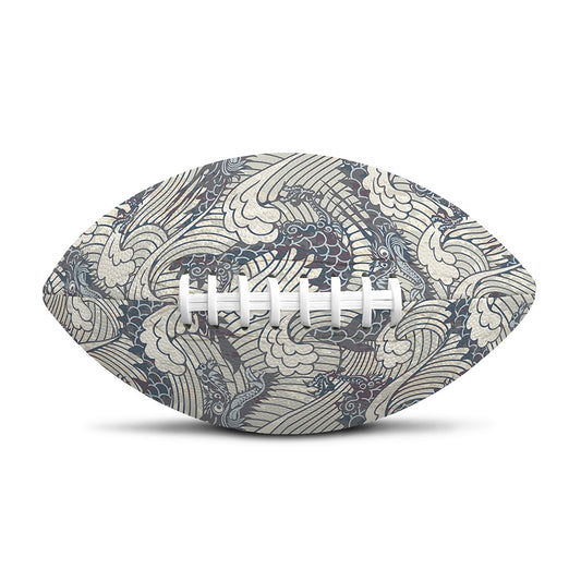 Chinese Sea Dragon Pattern Print Rugby Ball