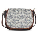 Chinese Sea Dragon Pattern Print Saddle Bag