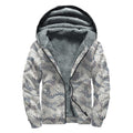 Chinese Sea Dragon Pattern Print Sherpa Lined Zip Up Hoodie
