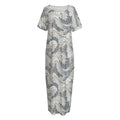 Chinese Sea Dragon Pattern Print Short Sleeve Long Nightdress