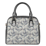 Chinese Sea Dragon Pattern Print Shoulder Handbag