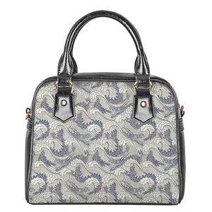 Chinese Sea Dragon Pattern Print Shoulder Handbag