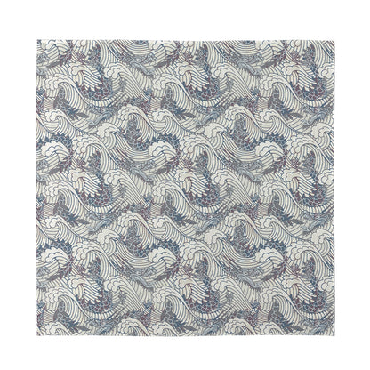 Chinese Sea Dragon Pattern Print Silk Bandana