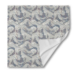 Chinese Sea Dragon Pattern Print Silk Bandana