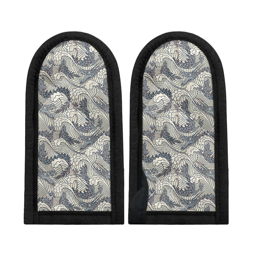 Chinese Sea Dragon Pattern Print Skillet Handle Cover