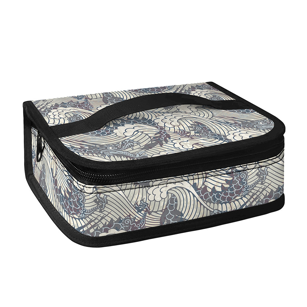 Chinese Sea Dragon Pattern Print Small Lunch Bag
