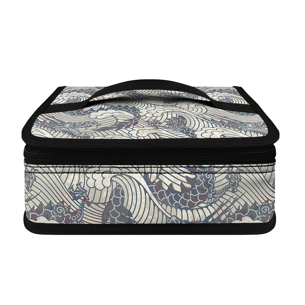 Chinese Sea Dragon Pattern Print Small Lunch Bag