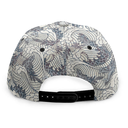 Chinese Sea Dragon Pattern Print Snapback Cap
