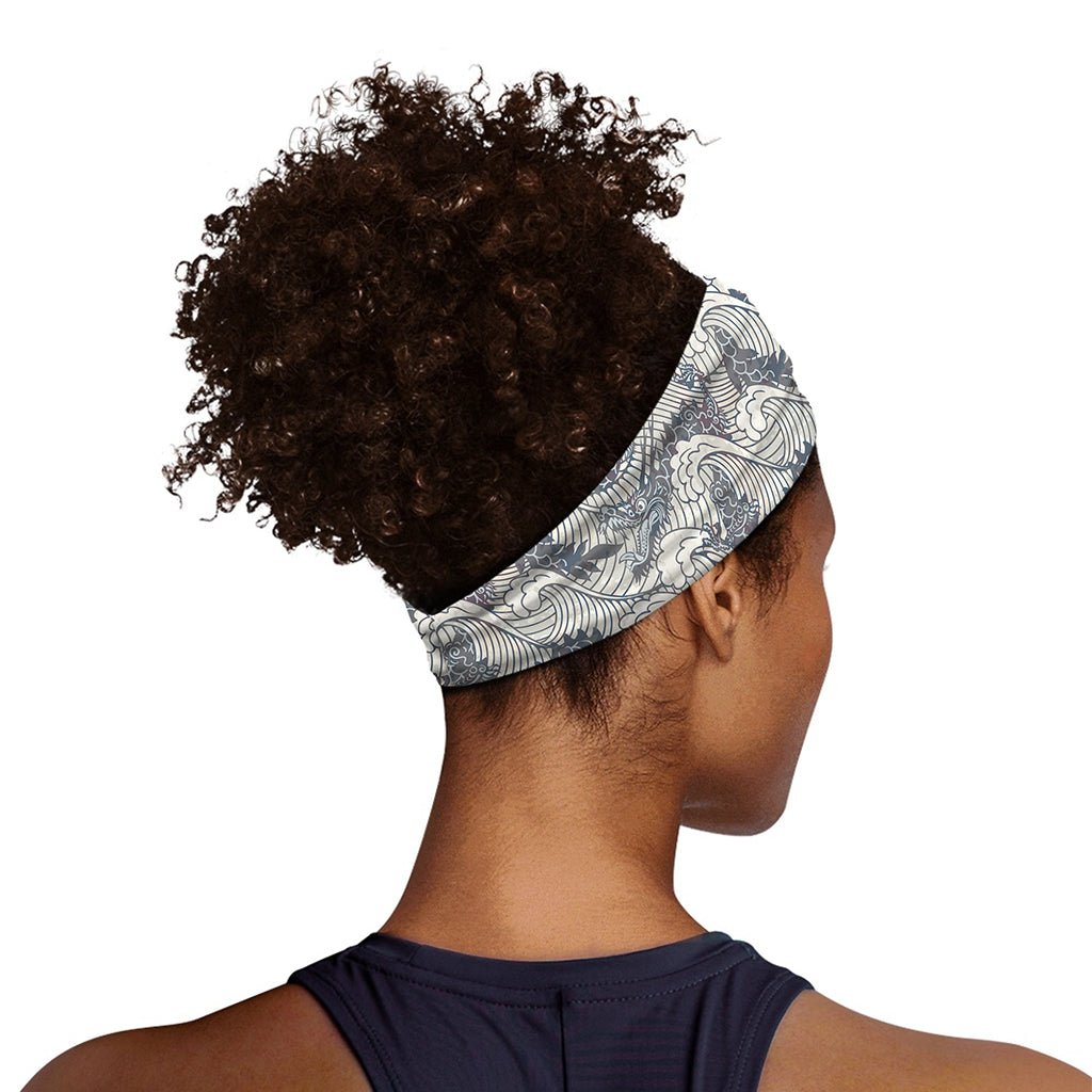 Chinese Sea Dragon Pattern Print Sports Headband