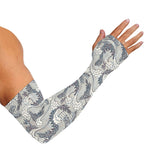 Chinese Sea Dragon Pattern Print Sun Protection Arm Sleeves