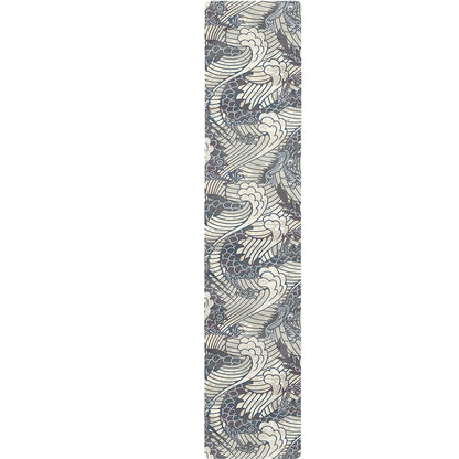 Chinese Sea Dragon Pattern Print Table Runner