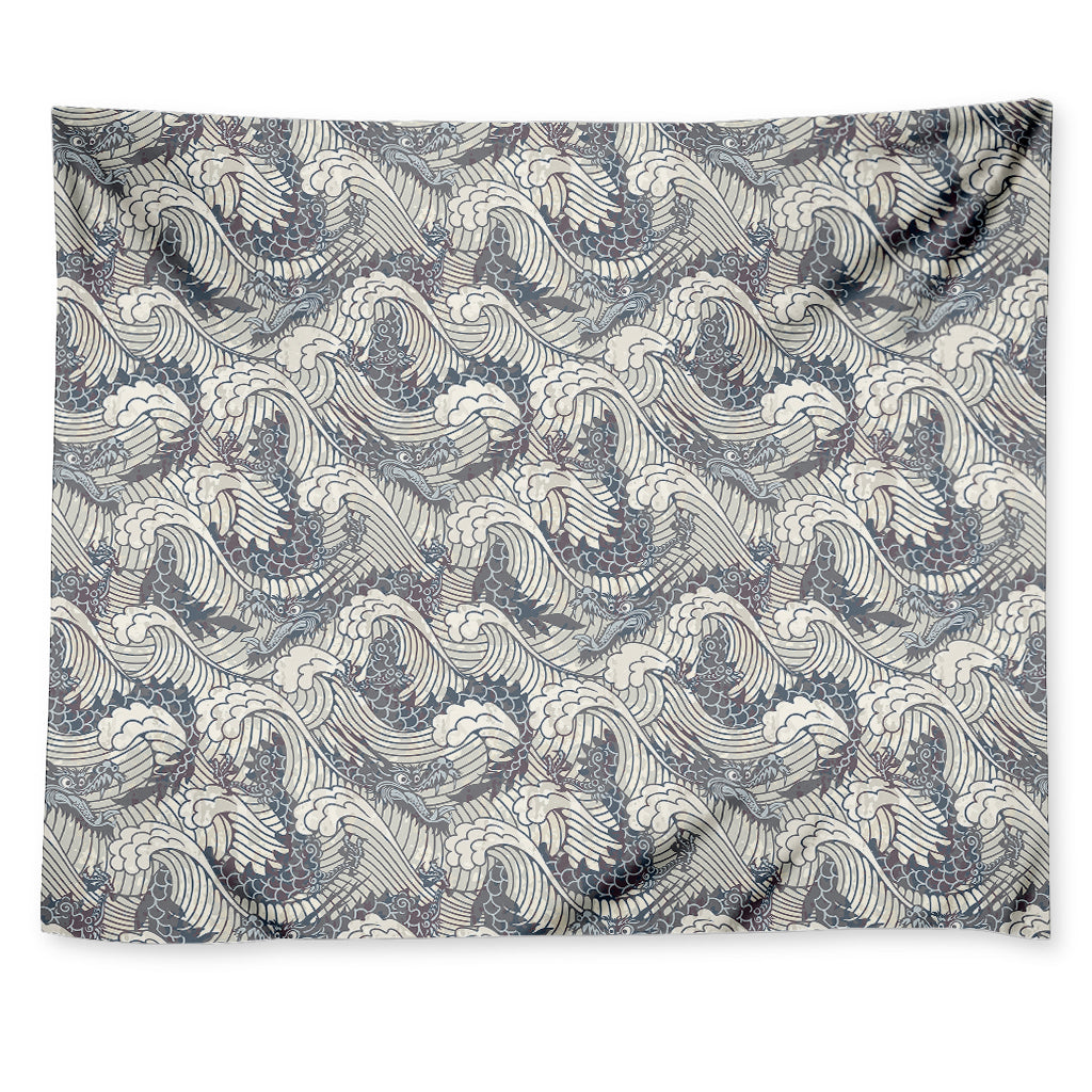 Chinese Sea Dragon Pattern Print Tapestry