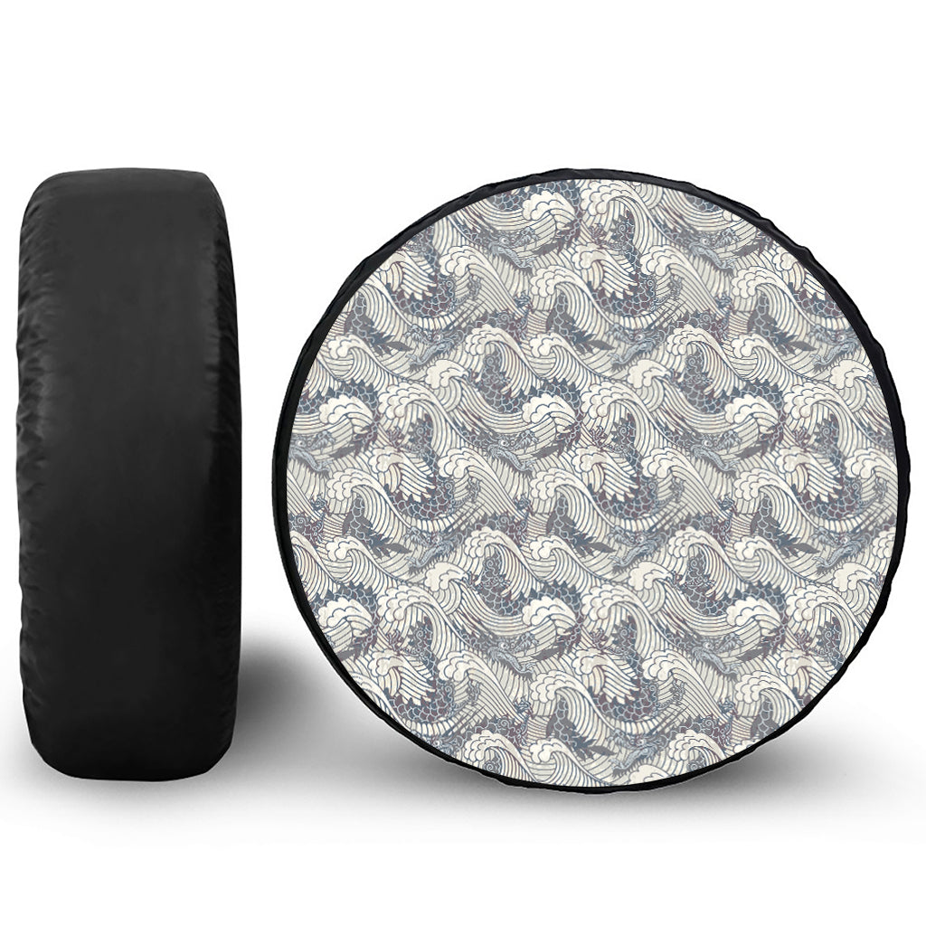 Chinese Sea Dragon Pattern Print Tire Cover