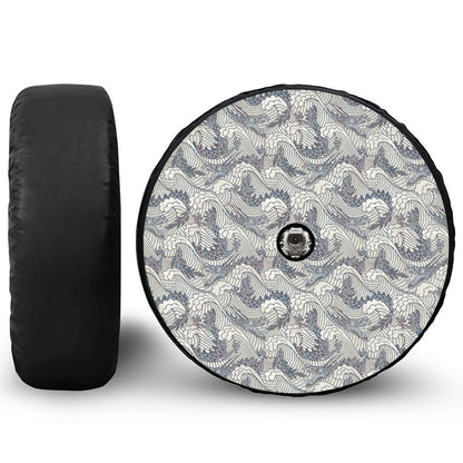 Chinese Sea Dragon Pattern Print Tire Cover With Camera Hole