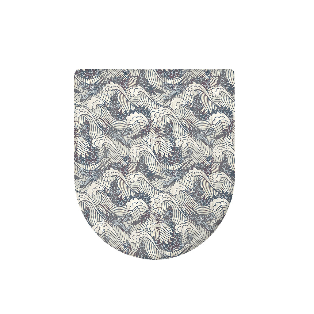 Chinese Sea Dragon Pattern Print Toilet Lid Cover