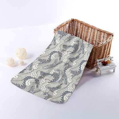 Chinese Sea Dragon Pattern Print Towel