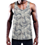 Chinese Sea Dragon Pattern Print Training Tank Top