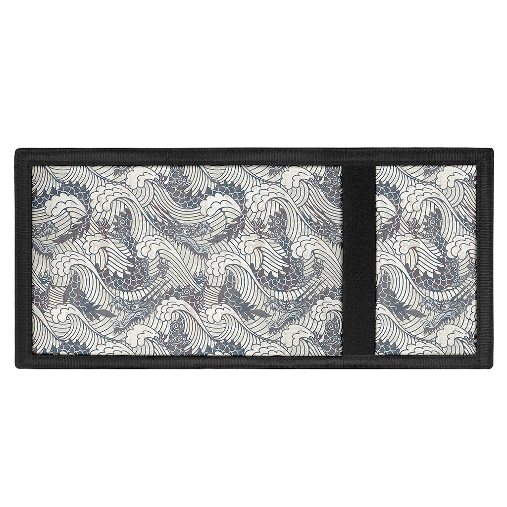 Chinese Sea Dragon Pattern Print Trifold Wallet