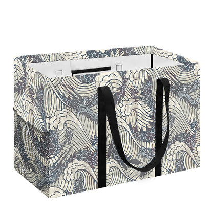 Chinese Sea Dragon Pattern Print Utility Tote Bag