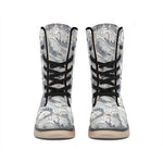 Chinese Sea Dragon Pattern Print Winter Boots