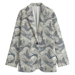 Chinese Sea Dragon Pattern Print Women's Blazer