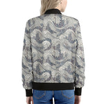 Chinese Sea Dragon Pattern Print Women's Bomber Jacket