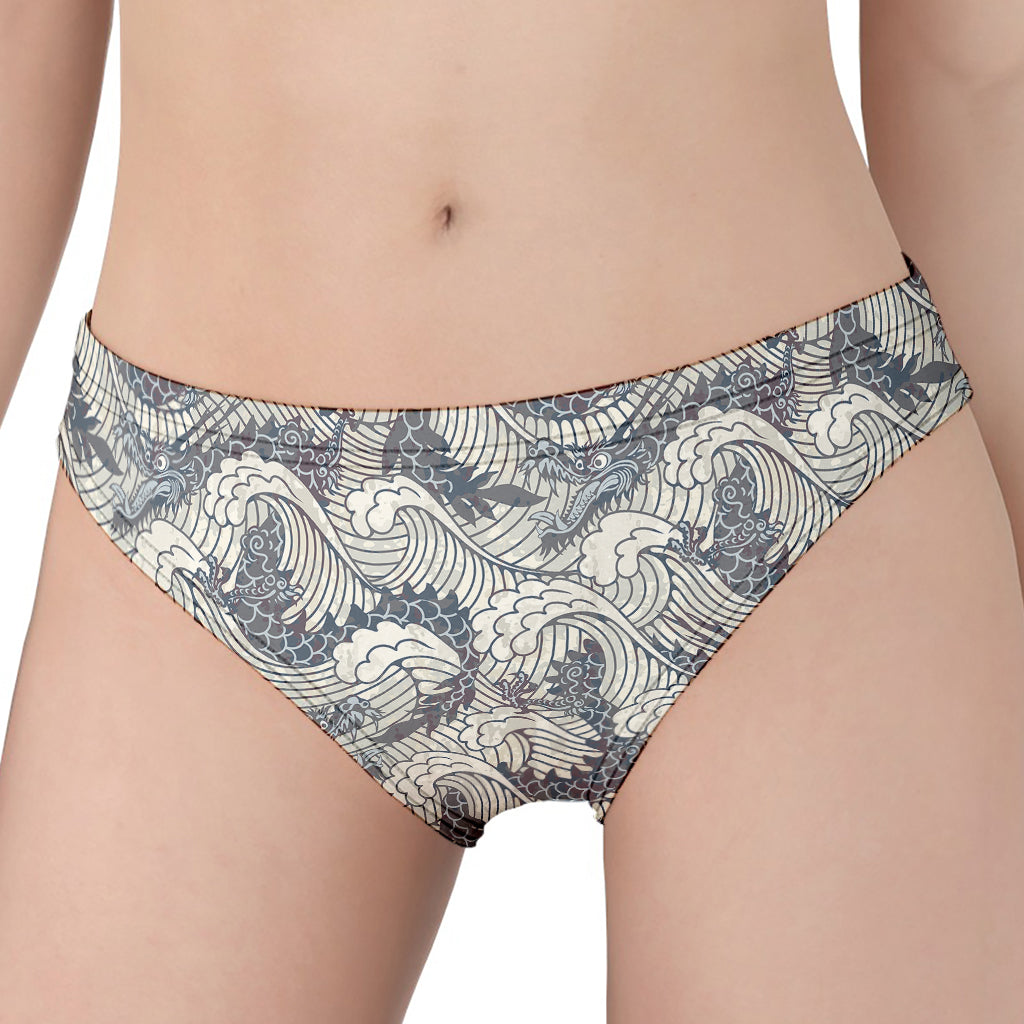 Chinese Sea Dragon Pattern Print Women's Panties