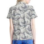 Chinese Sea Dragon Pattern Print Women's Polo Shirt