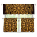 Chinese Zodiac Calendar Signs Print 3 Piece Kitchen Curtains