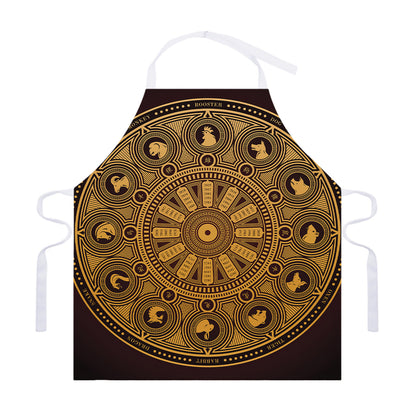 Chinese Zodiac Calendar Signs Print Adjustable Apron