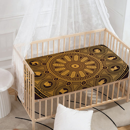 Chinese Zodiac Calendar Signs Print Baby Crib Sheet